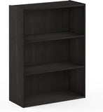 PASIR Book Shelf, 3-Tier Bookshelf, Bookcase, 9.7" x 23.7" x 31.5", Blackwood
