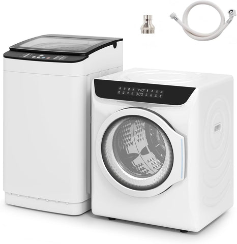Portable Washer and Dryer Combo Set, 28Lbs Full-Automatic Washing Machine and 2.8 Cu.Ft Portable Clothes Dryer with 10