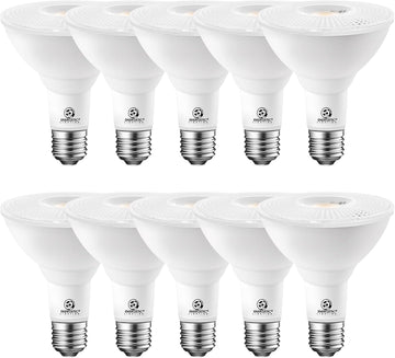 Energetic 10 Pack PAR30 LED Bulbs, Flood Light Outdoor Indoor 75 Watt Equivalent 10W Dimmable,5000K Daylight,1000