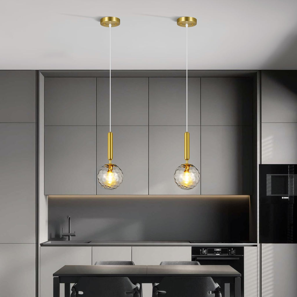 Modern Gold Pendant Light Hanging Fixture Light Island Mid Century with Globe Pendant Light Clear Glass Pendant