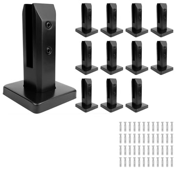 12 Pack Marine Grade SS2205 Glass Railing Spigot Matte Black