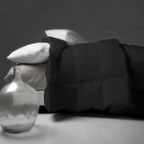 Goose Feather Down Fiber Comforter Twin, Lightweight 100% Cotton Duvet Insert Medium Warmth