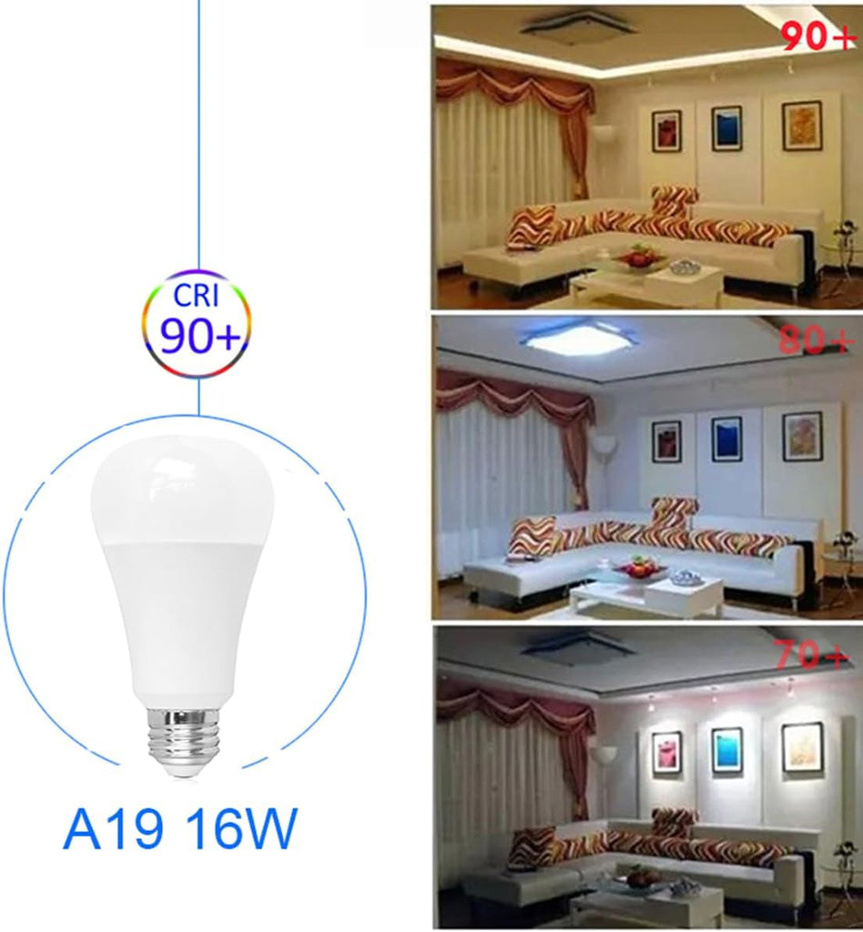 4 Pack A19 Super Bright LED Light Bulbs 150W Equivalent, Daylight 5000K 16 Watt 1750 Lumen Energy-Efficient LED Bulb
