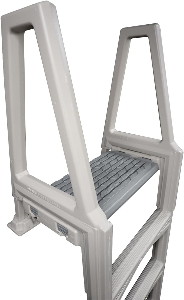Plastics 635-52X Sturdy Above Ground in-Pool Swimming Pool Ladder for Decks Adjustable from 46"-56"