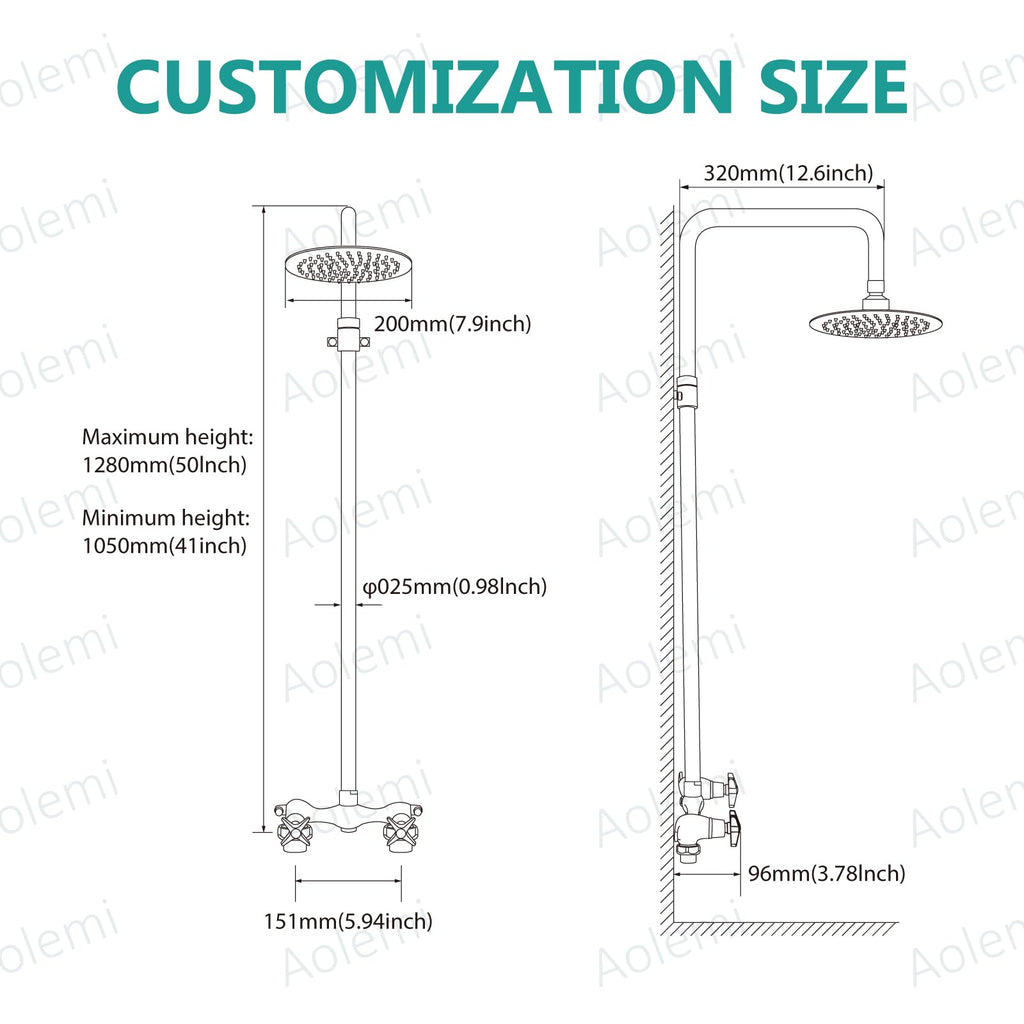 Outdoor Shower Kit 8 Inch Head,Brushed Nickel