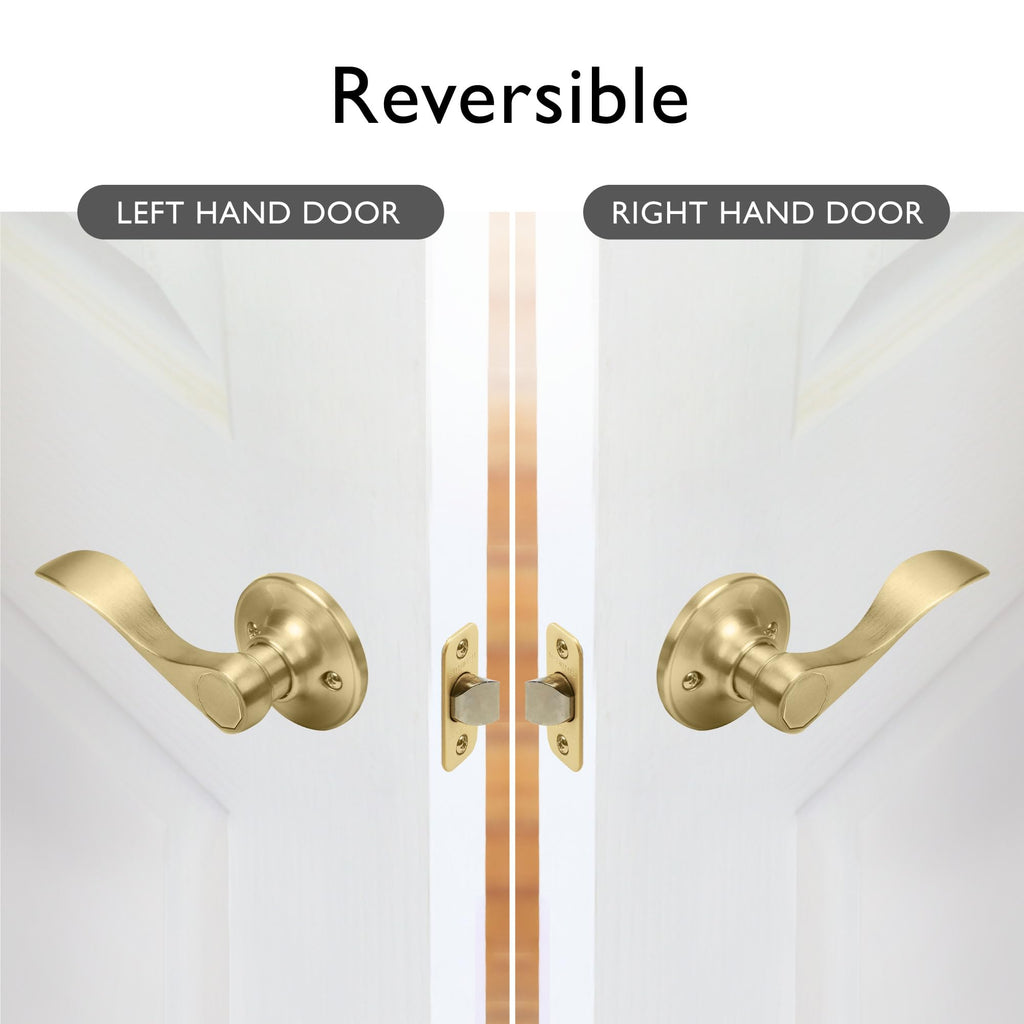 Springdale Passage Door Lever, Satin Brass