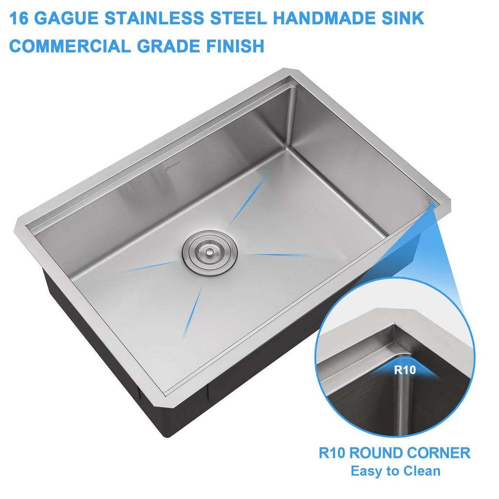 27 x 19 Inch Undermount Kitchen Sink Workstation