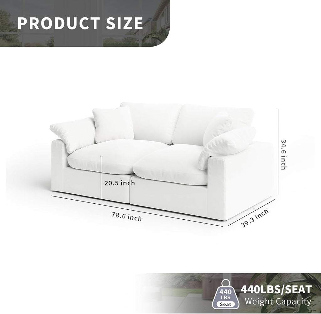 Cloud Modular Sectional Sofa, Oversized Convertible Modular Cloud Couch, Down Feather Filled Sectional Sofa Comfy Upholstered Deep Seat Couches for Living Room, Sofa Covers Washable & Replaceable A124-B0DJ7BXFDR