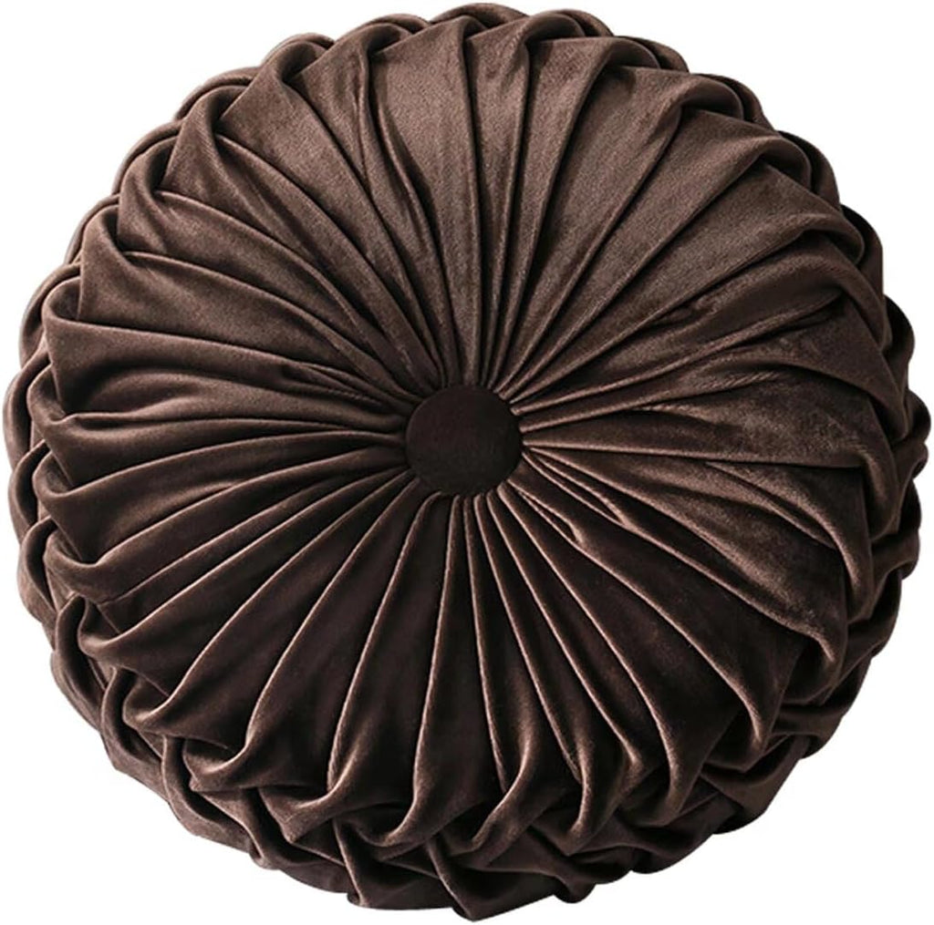Round Velvet Pillow.7” Brown
