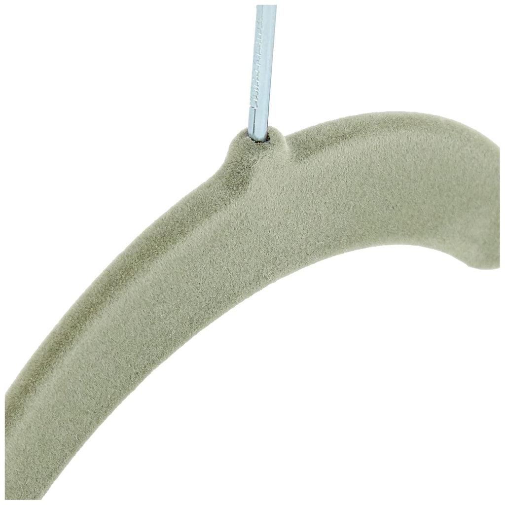 Basics Space Saving Slim Velvet Non-Slip Clothes Hangers, Sturdy, Gray/Silver, 100-Pack