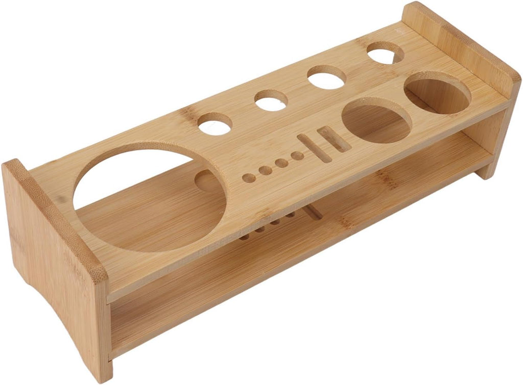 Bartender Kit Stand, Bartending Tool Storage Holder, Large Capacity Space Saving Wood Bar Tool Organizer with Tiered