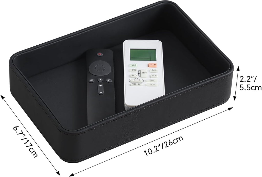 Valet Tray for Men, PU Leather Catchall Tray Nightstand Organizer