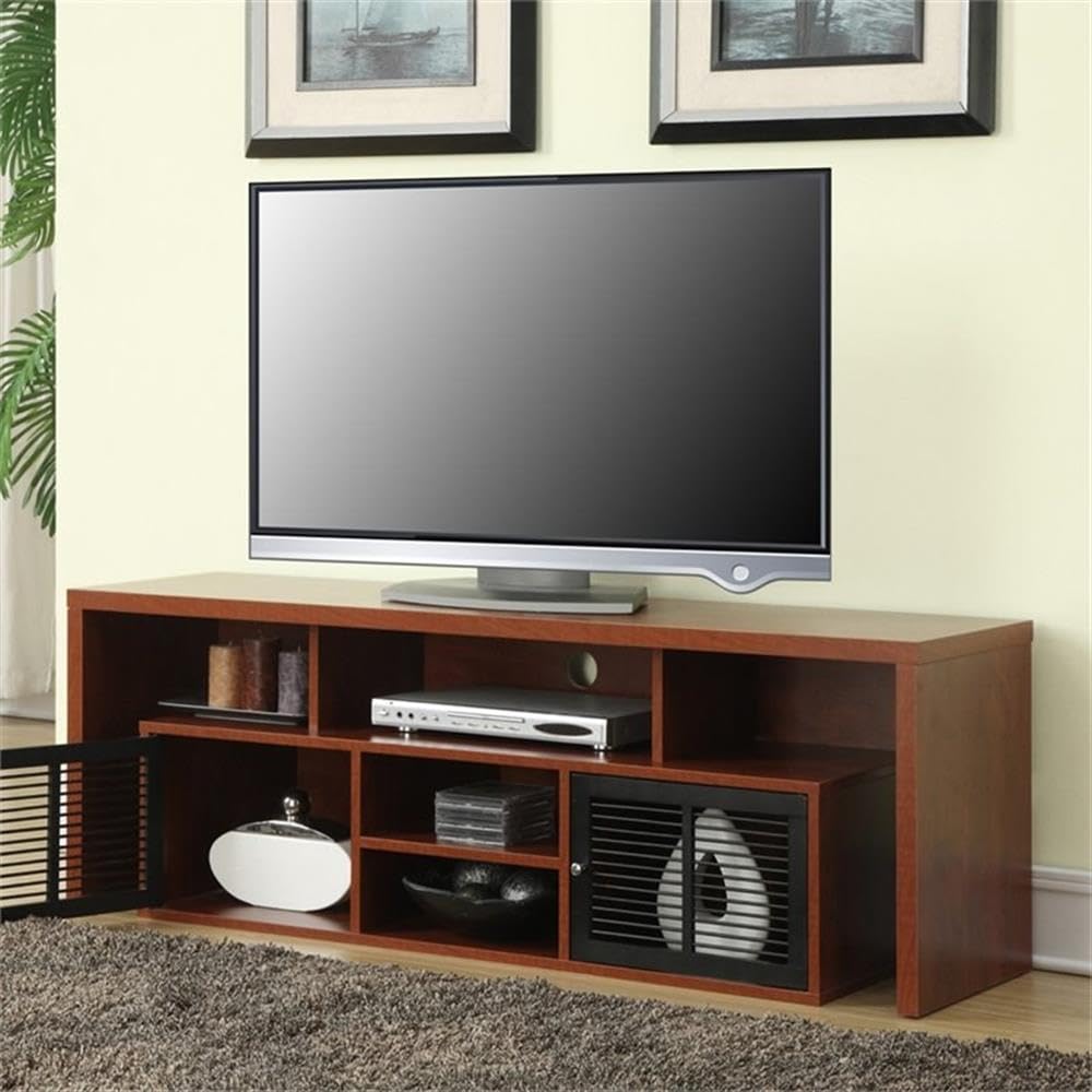 Concepts Lexington 65 inch TV Stand with Storage Cabinets and Shelves, Cherry