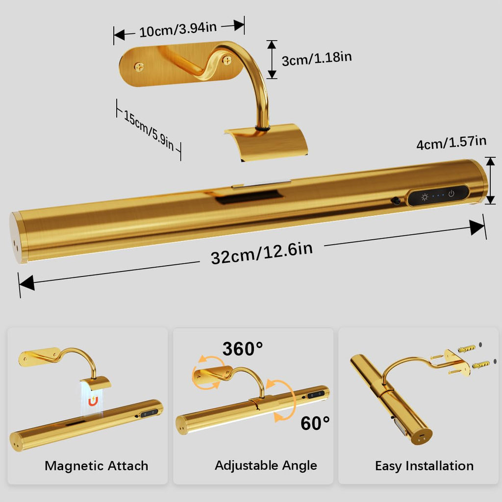 Wireless Rechargeable Picture Light, Battery Operated Art Light