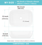 J-FAMILY 18.3'' x 13'' Bathroom Vessel Sink White Porcelain Ceramic Sink Bowl Above Counter Oval Wash Basin Vanity