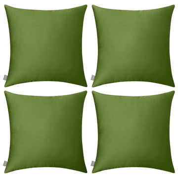 4-Pack 100% Cotton Comfortable Solid Decorative Throw Pillow Case, Square Cushion Cover Pillowcase Sublimation Blank
