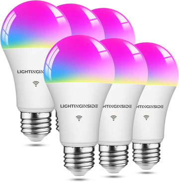 Smart Light Bulbs 6 Pack, Smart Bulb Compatible with Alexa/Google Home/SmartLife/, RGBCW Color Changing Light Bulbs