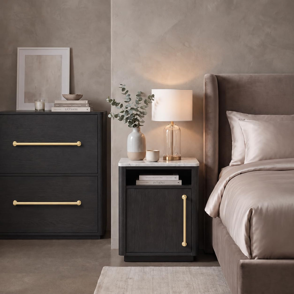 10-Pack 4-Inch(102mm) Matte Gold Cabinet Pulls,Brushed Satin Gold Handles Cabinets, Cupboards, Drawers and Bathroom