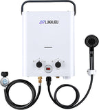 Outdoor Propane Tankless Water Heater - 6L 1.58 GPM Portable Gas Water Heater with Digital Display Overheating