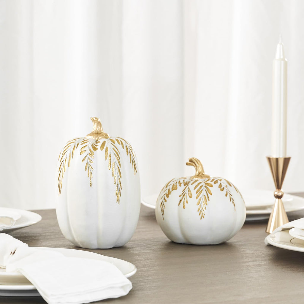 Fall Pumpkin Decor, 2 PCS Thanksgiving Fake Pumpkin