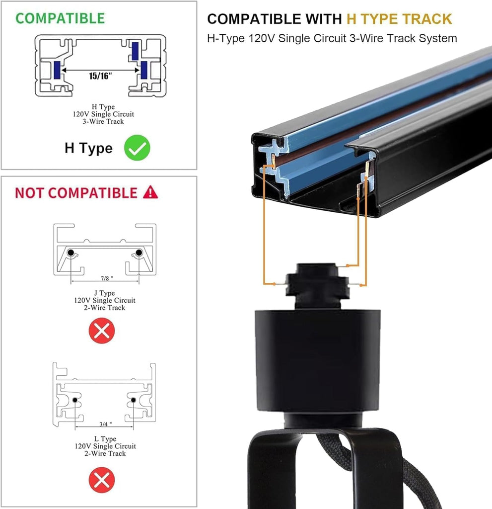 Plug in GU10 H Type LED Track Lighting Kits Dimmable Mobile Cart