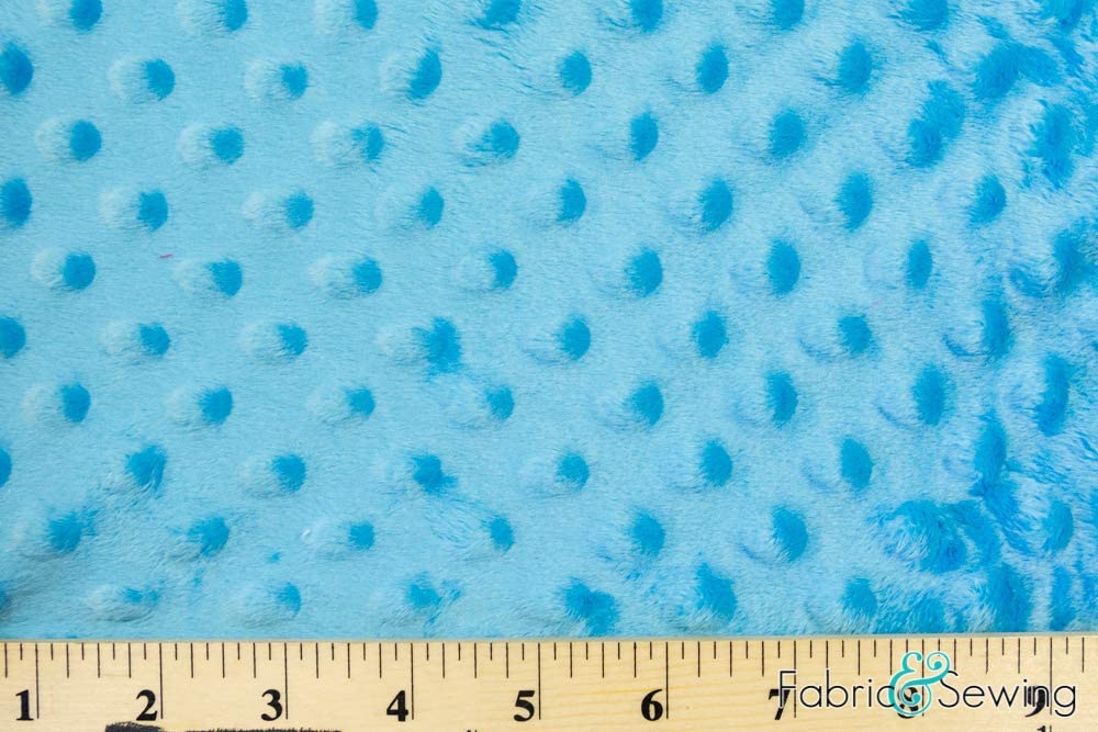 Turquoise Blue Minky Bubble Dimple Dot Plush Fur Fabric Polyester 58-60"