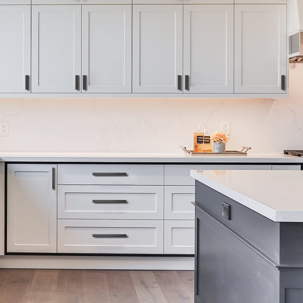 15 Pack Matte Black 3 Inch(76mm) Hole Centers Kitchen Cabinet Pulls Cabinet Hardware Kitchen Handles for Cabinets