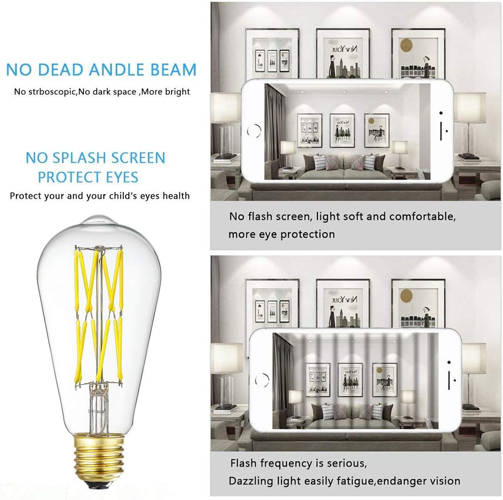 Vintage LED Edison Bulb Dimmable 10W Led Filament Light Bulbs,1200 Lumen,4000K Neutral White,100 Watt Equivalent,E26