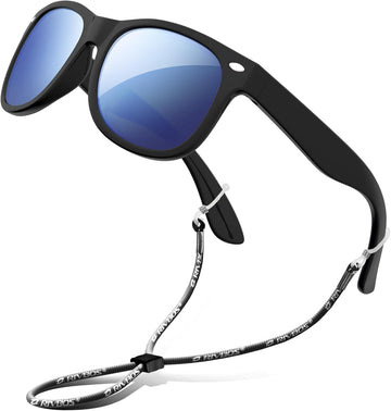 Kids Sunglasses Polarized UV400 TPE with Strap for Boys Girls RBK004