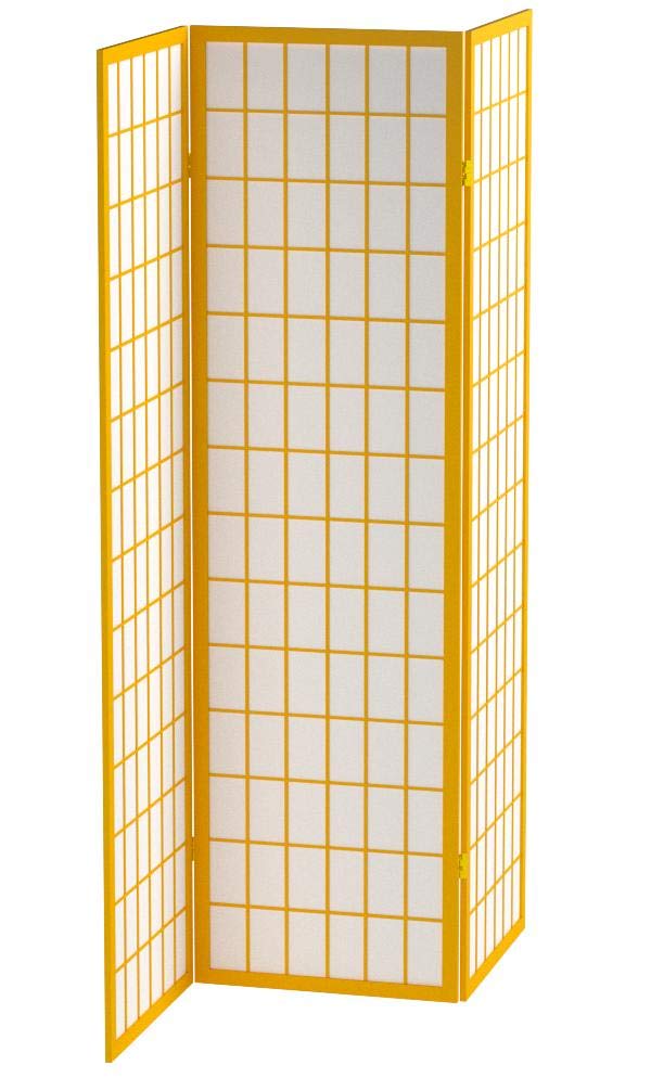 6 ft. Tall Window Pane Shoji Screen - Honey - 3 Panels