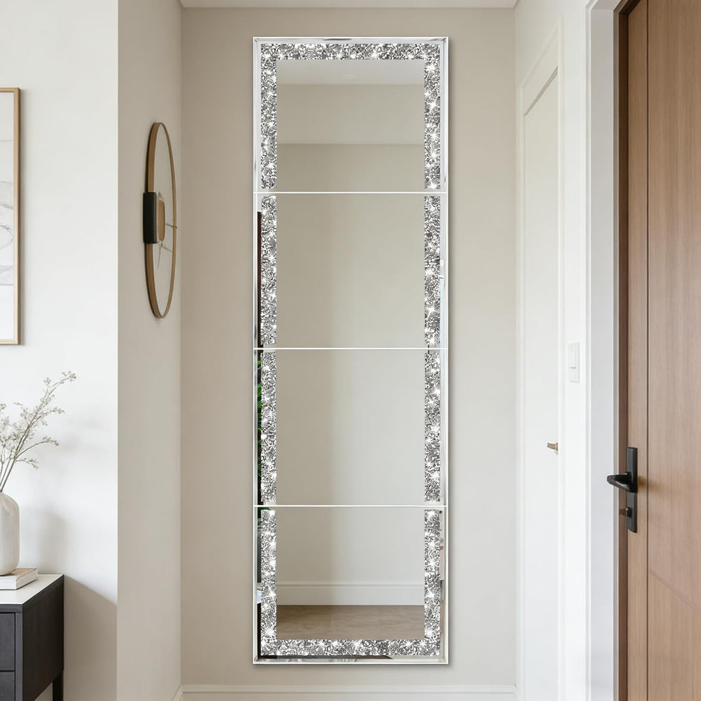 Glamorous Crystal Crush Diamond Design - Adorned with Sparkling Crushed Diamond Trim Along the Edges, This Frameless
