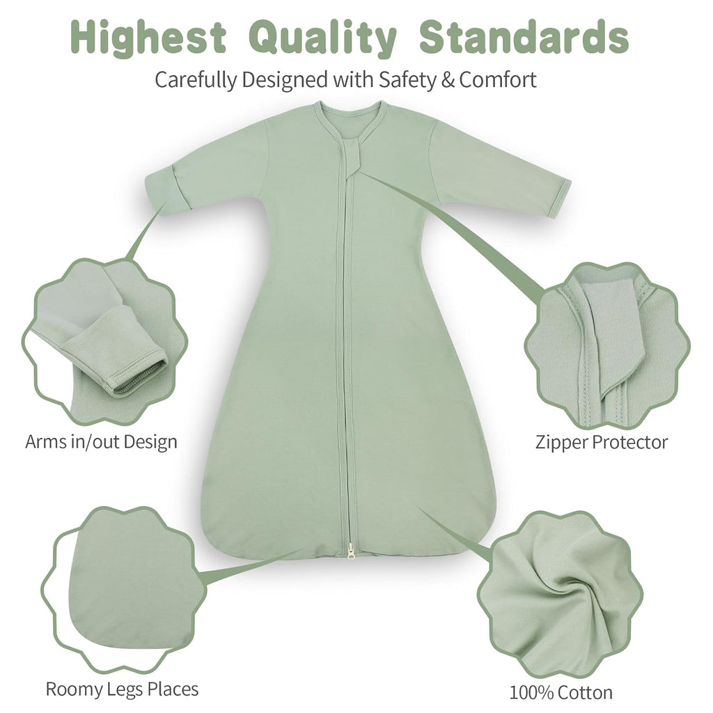 Transition Swaddle Baby Sleep Sack 3-6 Months, Newborn Sleep Swaddle Arms Up Swaddle with Mitten Cuffs, Pack Baby