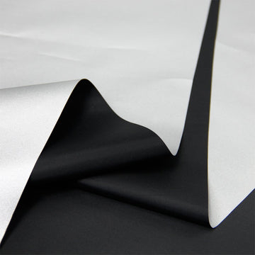 Blackout Drapery Shade Fabric Black and Silver 100 Percent Shading Light Waterproof Sunshade Cloth Light Weight