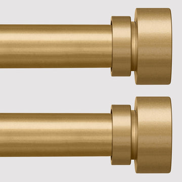 2 Pack Modern Gold Curtain Rods for Windows 48 to 84 Inches Adjustable Heavy Duty 1" Diameter Window Curtain Rod with