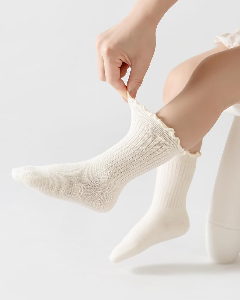 Toddler Ruffle Socks Cute Baby Gril Dress Socks Frilly Cotton Crew