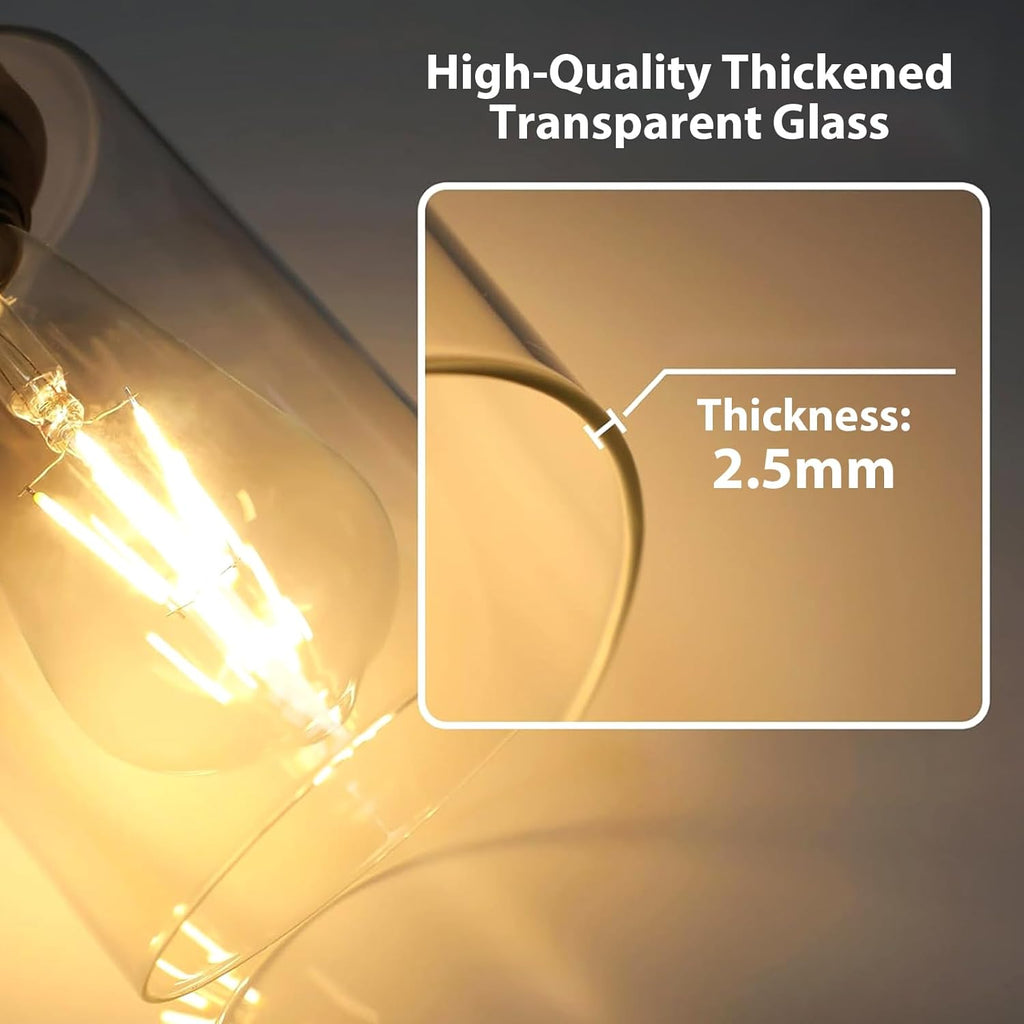 Modern Bathroom Light Fixtures, 5 Light Black Vanity Lights, Bathroom Lighting Fixtures Over Mirror with Clear Glass