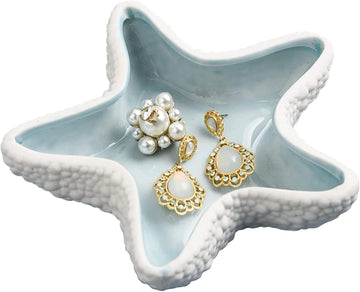 Starfish Ceramic Jewelry Dish Tray, Ring Holder and Trinket Tray for Rings