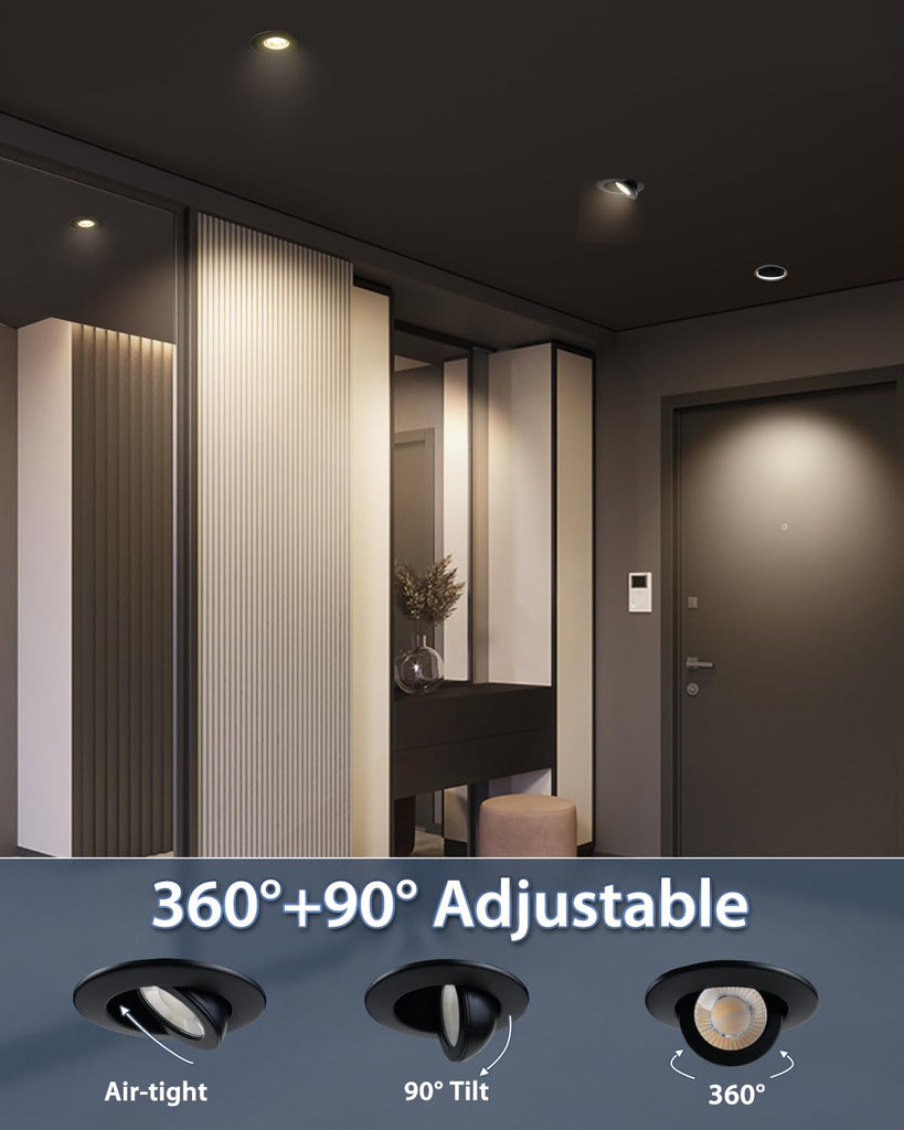 3 Inch Adjustable Gimbal 5CCT Recessed LED Light 7W