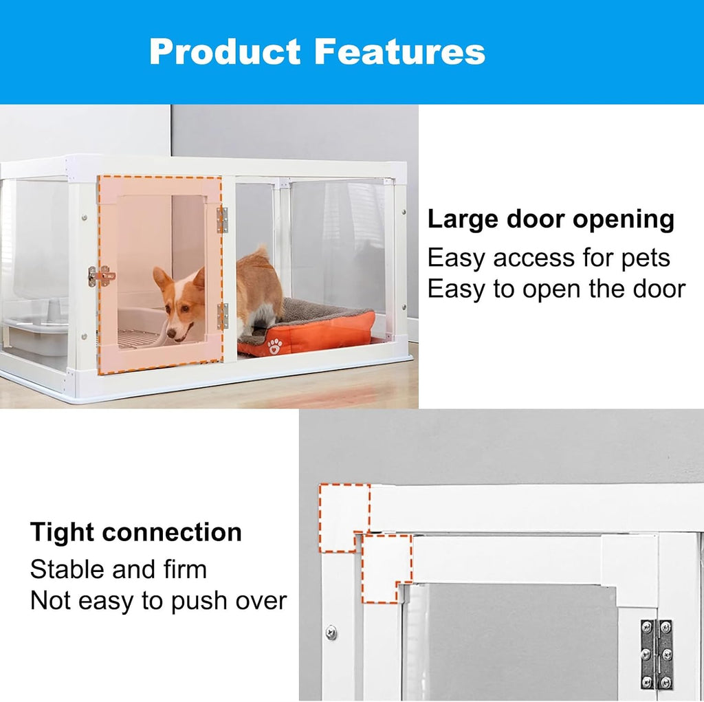 Transparent dog fence, indoor panoramic dog crate, Household Small and Medium Dog Crate, Heightened and reinforced