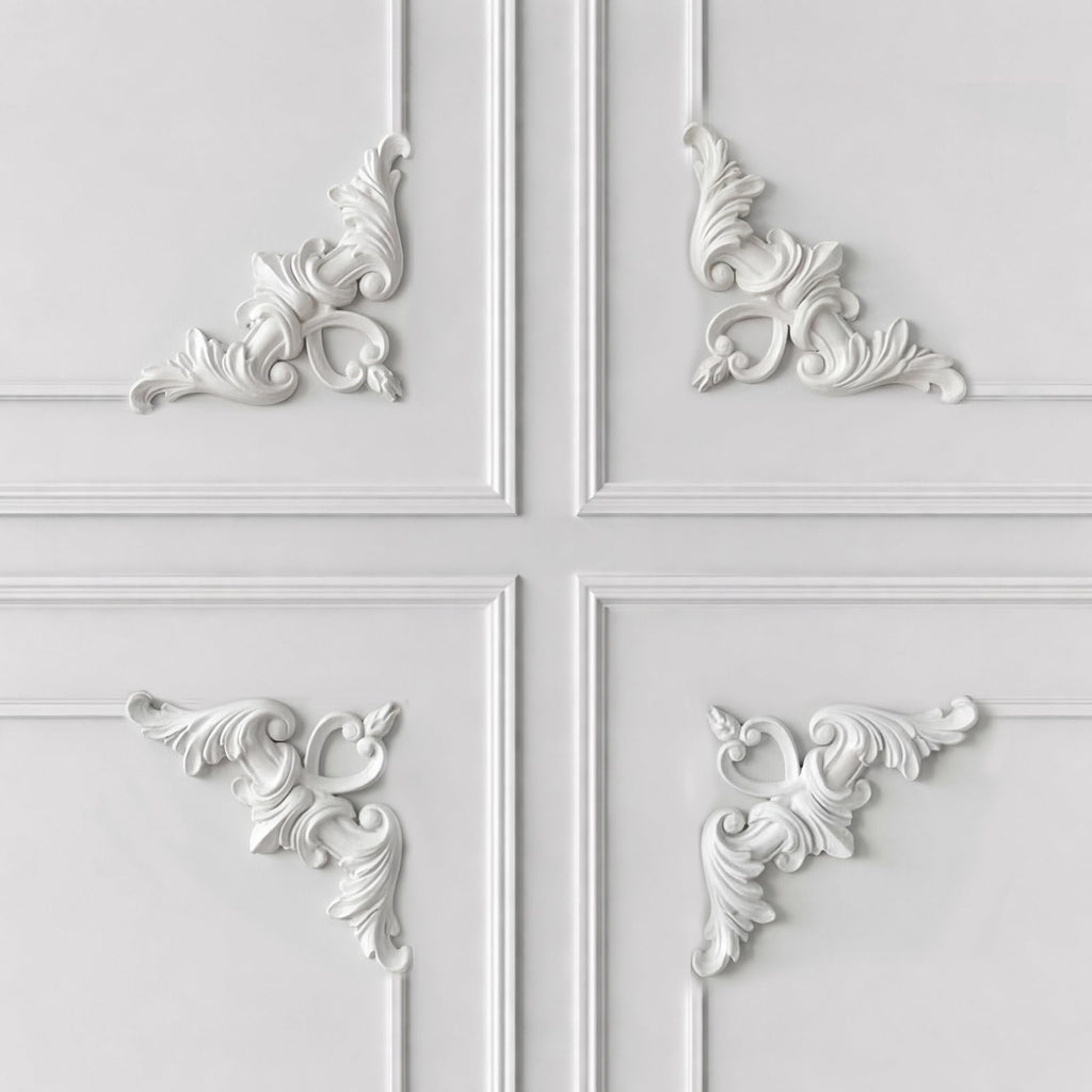 8pcs Corner Wall Molding, Wainscoting Floral Molding,Heart