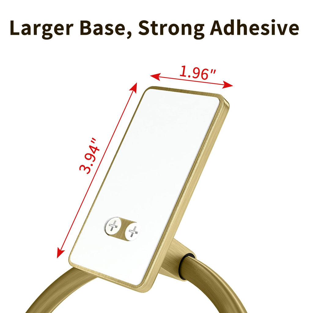 Gold Towel Ring, Adhesive Hand Towel Holder, 2 Pack