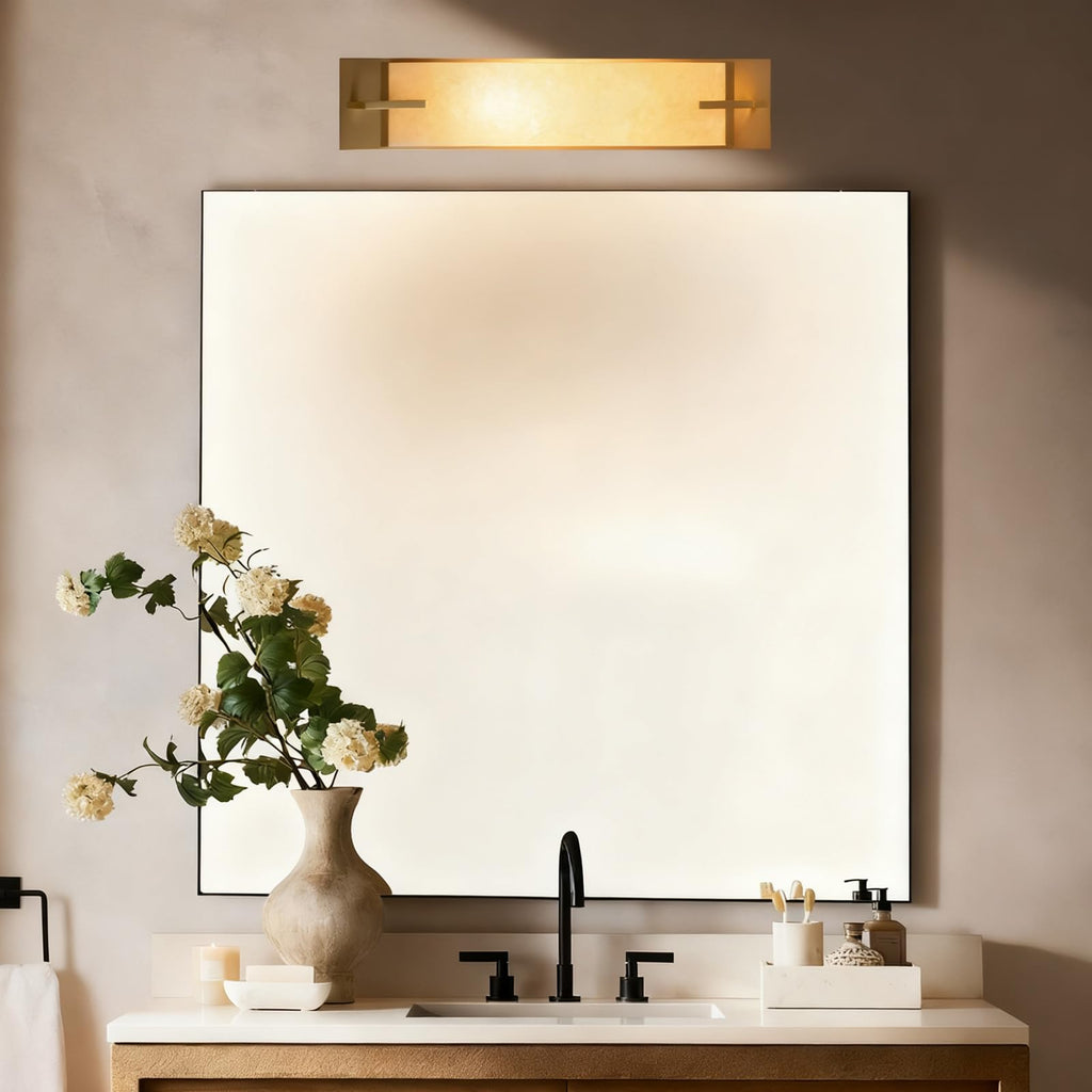 Modern Marble Wall Sconce Natural Alabaster Sconce, 23.6in Gold