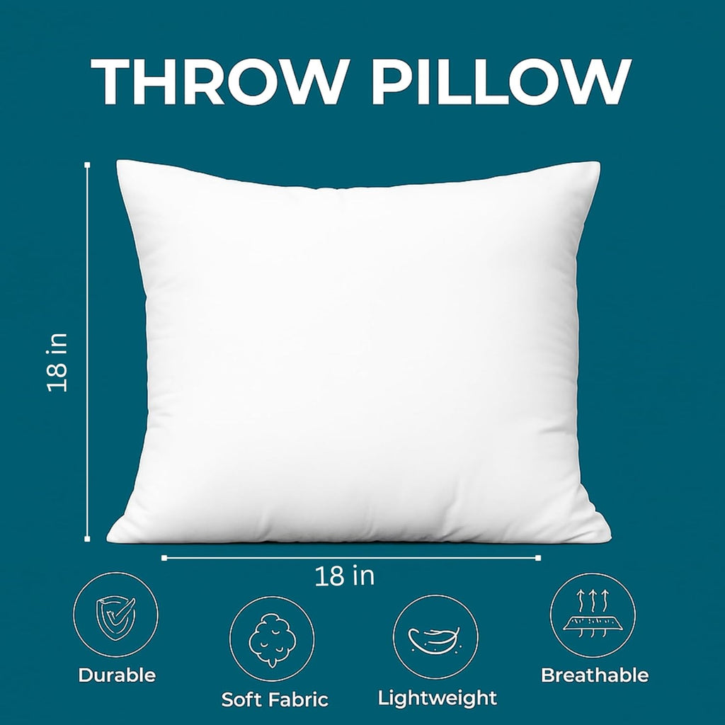 18x18 Pillow Inserts, Square, Shape Retention - White - Set of 2
