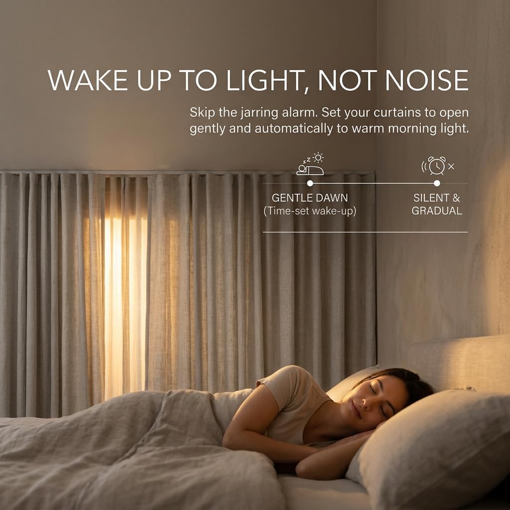 Smart Electric Curtain Track, Motorized motor, Adjustable track length, compatible with Alexa, google, Siri, Apple Watch