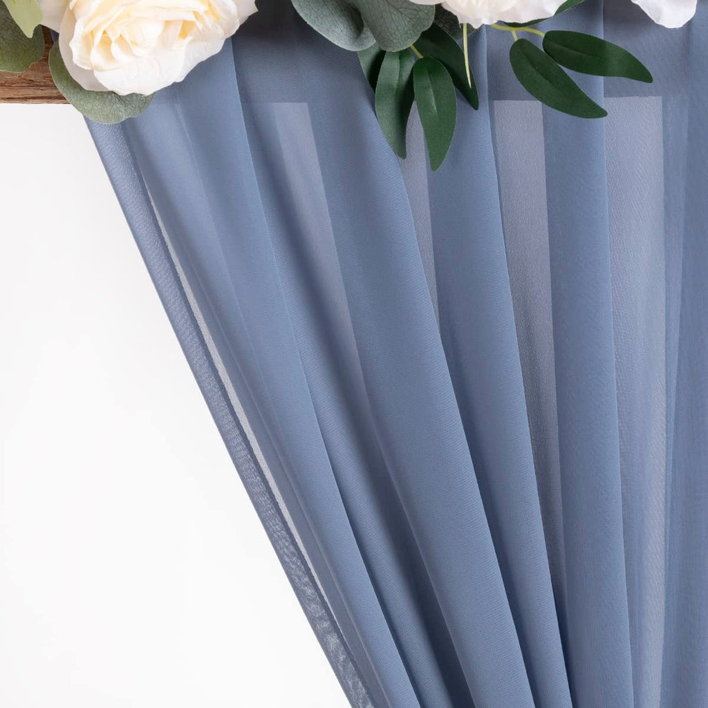 Chiffon Fabric by the Yard Sheer Fabric for Draping, Dusty Blue