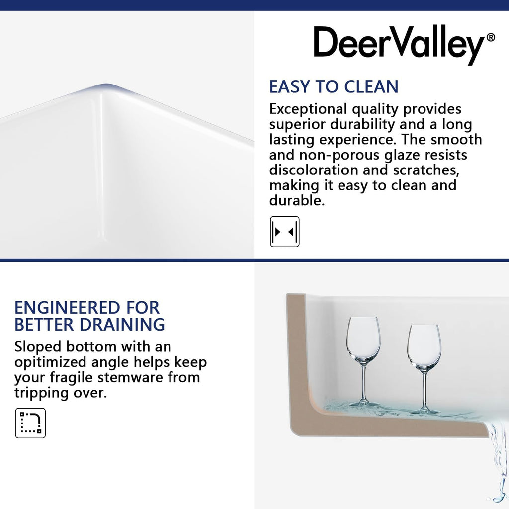 Double Bowl White Kichen Sink 33 inch, Ceramic Apron Front Farmhouse Sink, Deep Drop-in Fireclay Undermount Large