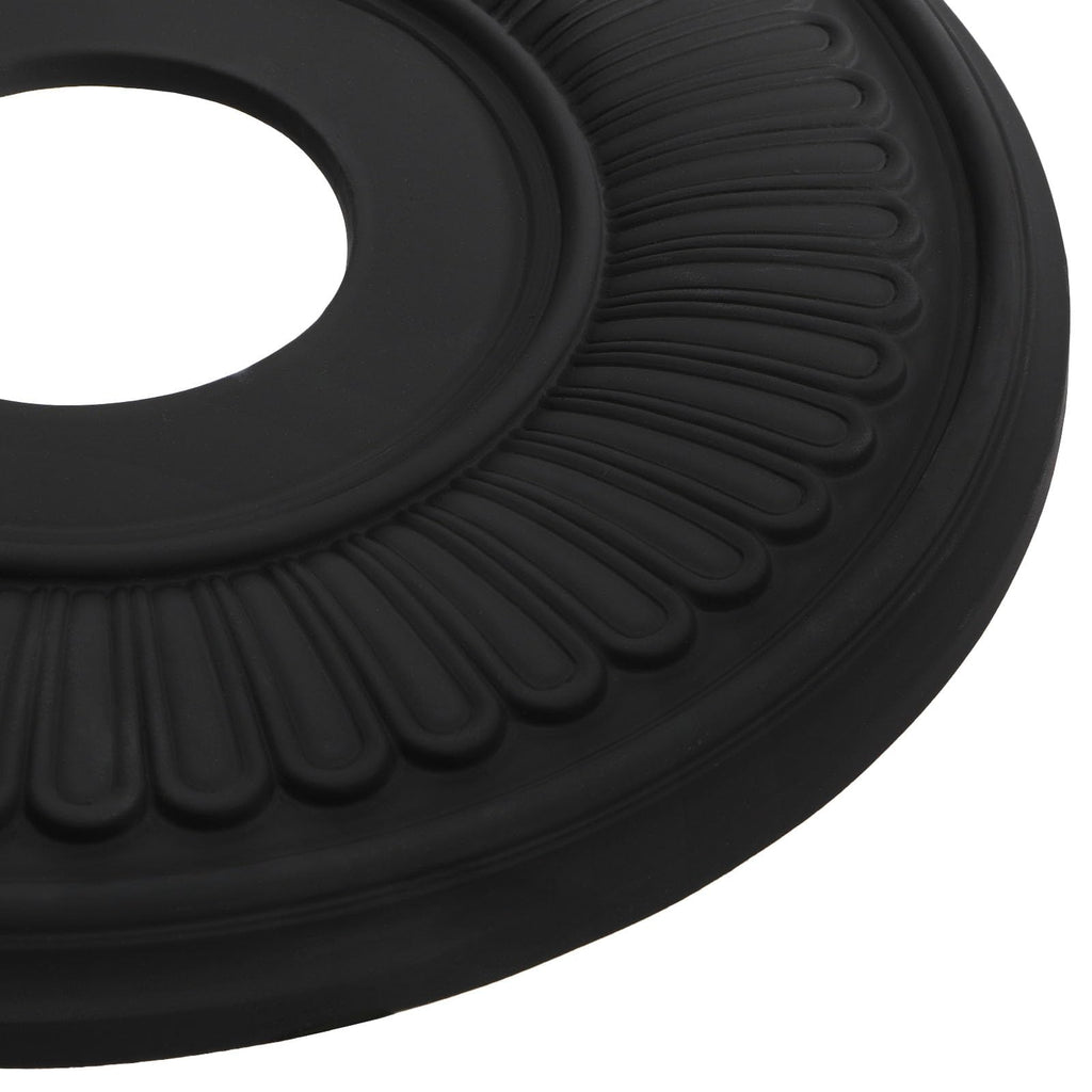 Black Ceiling Medallion, 13 1/5" OD x 3 2/5" ID PU Decorative Home Lighting Ceiling Cover Plate for Light Fixtures