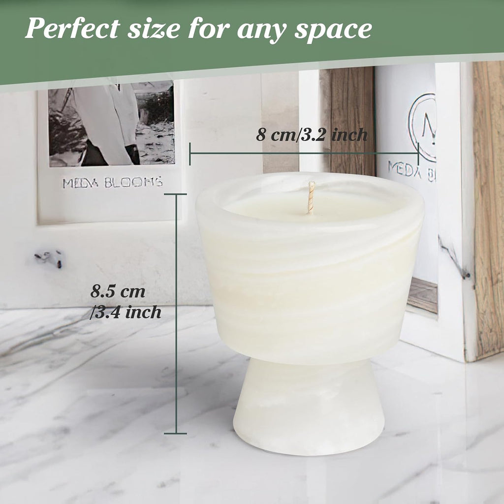 Translucent Stone Candle | Hanndcrafted Marble Container |Warm Glow Home Decor |1 Set | Soy Wax | Non-Toxic