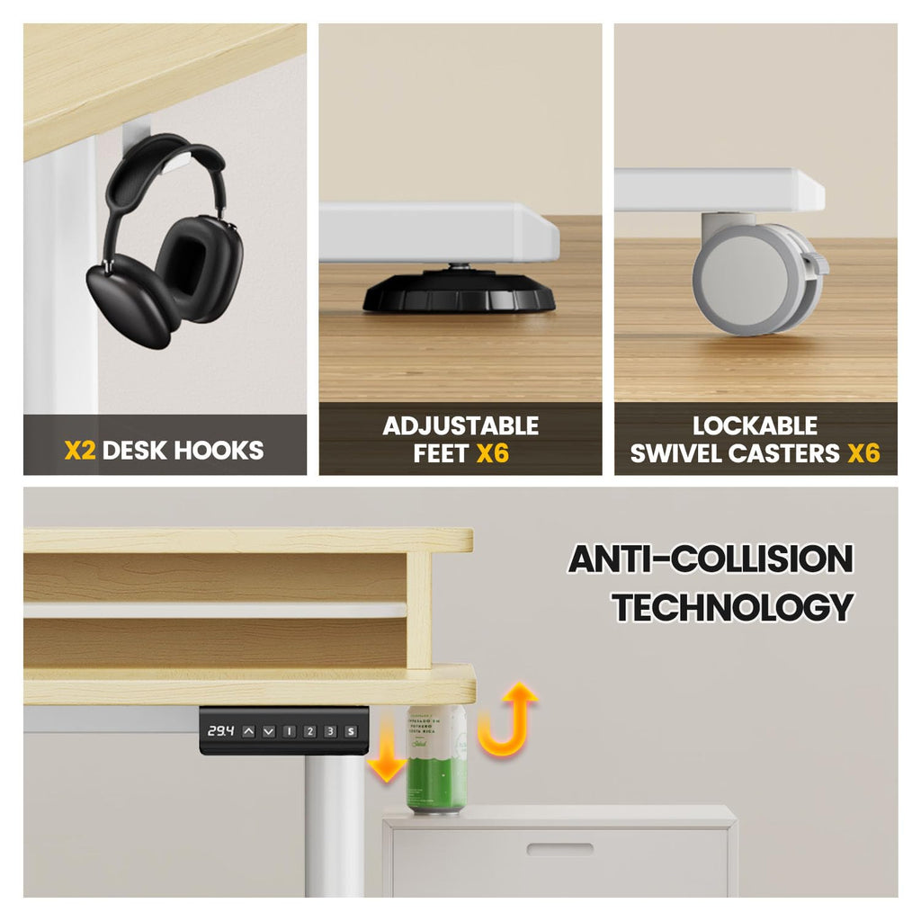 Electric L Shaped Standing Desk with Drawers, 63" x 55" Corner Standing Desk Adjustable Height, Stand Up Home Office