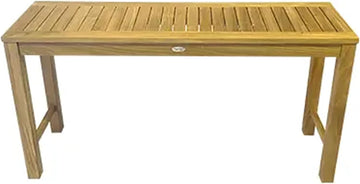 Console Table, 18x60-Inch Rectangular Wooden Outdoor Teak Table, Contemporary Outdoor Furniture for Deck, Garden